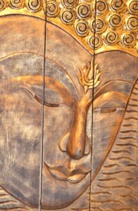 buddha, buddha purnima, buddha head, buddha wall carving, buddha wall frieze, brown wall, brown buddha