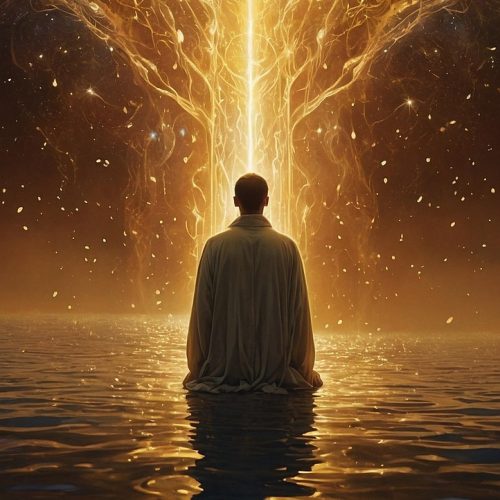 water, light, glowing, nature, man, fantasy